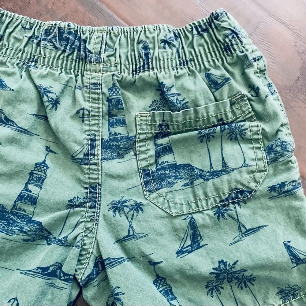 Carter's Baby Boy Cute Hawaiian/Beachy Pull-On Knit Shorts | Size: 18m.